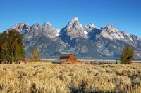 Barn with Mountain Backdrop