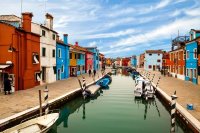 Canal In Burano, Italy
