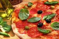 Pizza with Tomato and Basil