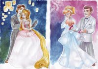Rapunzel + Eugene Cinderella + prince