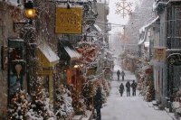 Christmas downtown old Quebec city