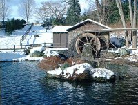 Waterwheel fence in Wintertime