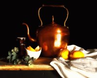 Still life Kettle and Fruit