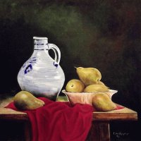 Still life with Pears and Pitcher