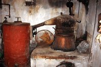 Clandestine Raki distiller Lassithi Crete Greece