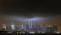 Two lights from the former site of the World Trade