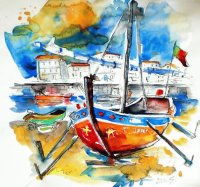 Fishingboat painting Algarve