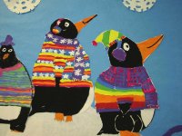 Pinguins painted by Inuit Kids