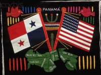 Mola with Panamaian and American Flags