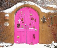 Santa Fe in wintertime New Mexico USA