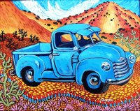 Blue Truck in the desert by Bartos