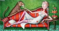 Lady on the Bench South African painting