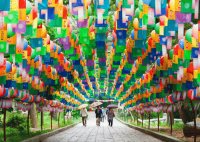 Tunnel of Lanterns Beomeosa Temple Busan Korea