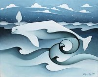 Beluga blowing by Nathalie Parenteau