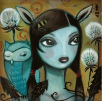 Girl with Owl by Candace Metzger