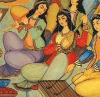 Persian wall painting 17th century