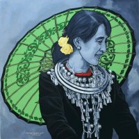Mrs Aung San Suu Kyi , art from Myanmar