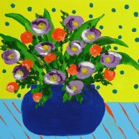 Red and Purple Flowers by Linda Thompson