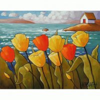 Tulips near the Sea by Horvath