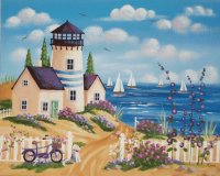 Ocean Blue Folk art