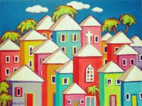Colorful Carribean Houses by Korpita