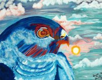 Hawk painting by Sharon Shubert