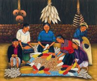 Mexican art peeling Corn