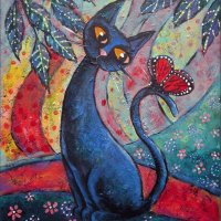 Cat with Butterfly
