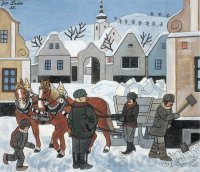 The Snow plough in action by Josef Lada