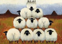Pretty Sheeps in a row by Thomas Joseph