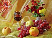 frutas e vinho