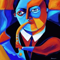 Sax player by Mike Lawrence