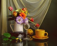 flowers and tea