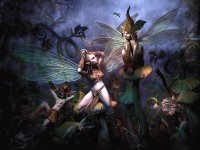 Fadas, duendes e ninfas.
