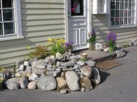 Flowers decorating entrance, Balestrand, Norway