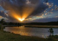 atardecer en el lago