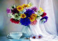 teacup and flowers