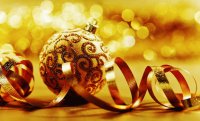 golden Christmas decorations