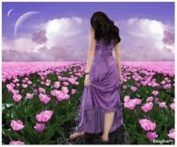mujer con flores