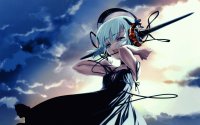 Anime girl with headphones
