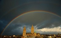 Rainbow over Truro Cathertral