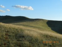 Mongolia-walking up the hill