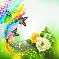 flower and butterfly
