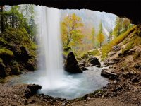 rock and waterfall
