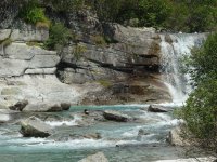 A waterfall with di Malga Boazzo