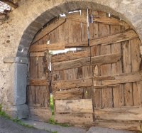 A wooden classic door