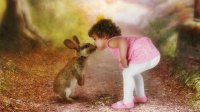 NIÑA CON CONEJITO