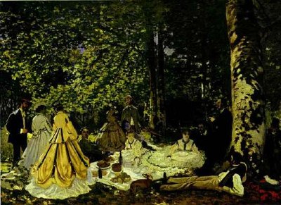 Claude Monet. Il picnic (Le dejeuner sur l'herbe). 1865-1866.
