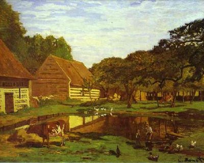 Claude Monet. Patio de la granja en Normandía. c.1863.