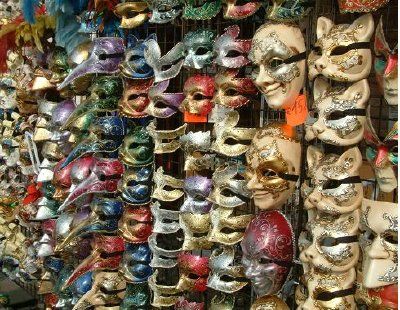 Maski karnawałowe, Wenecja, Włochy